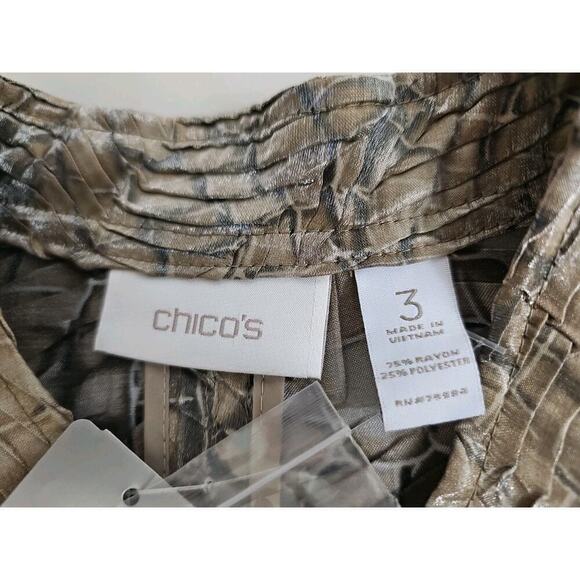 Chico's PYTHON PRINCESS MARCELA PATTERN Shimmer Lightweight JACKET 3(16) NWT$129 - Picture 4 of 16
